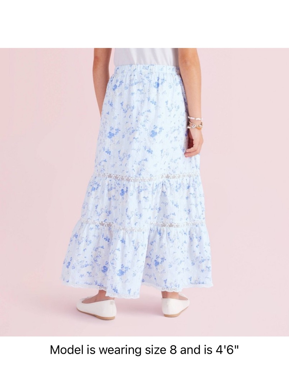 Loveshackfancy isla everblooming rosettes tiered maxi skirt - Picture 2 of 6